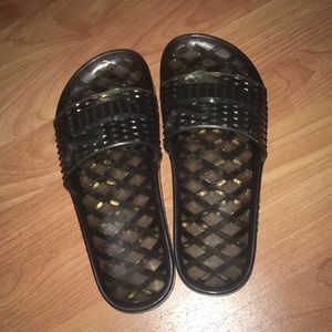 FENTY black jelly slides